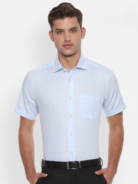 

Louis Philippe Men Blue Regular Fit Checked Formal Shirt