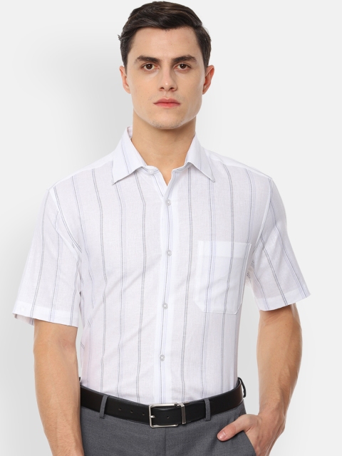 

Louis Philippe Men White Classic Regular Fit Striped Formal Shirt