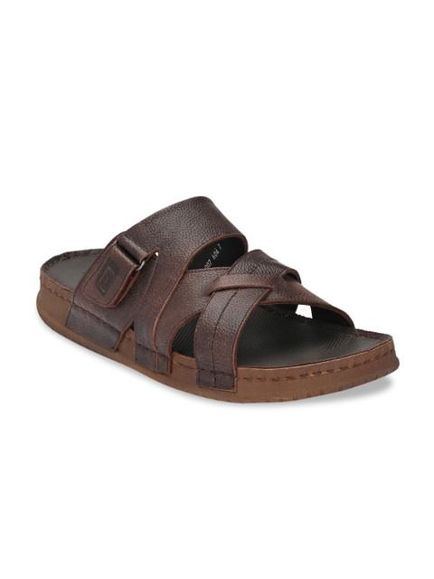 

Hitz Men Brown Leather Comfort Sandals