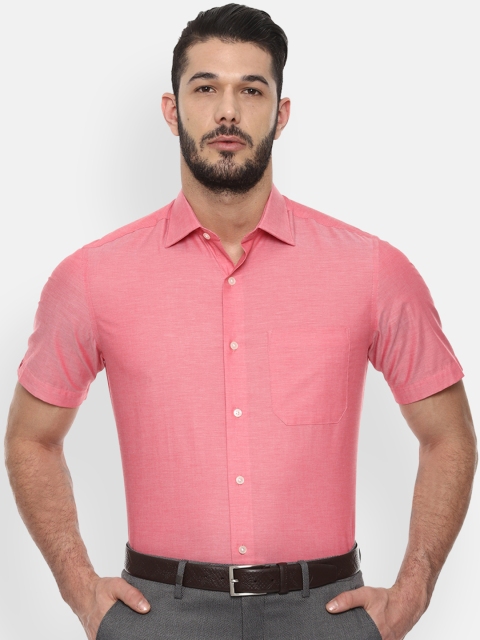 

Louis Philippe Men Coral RedRegular Fit Solid Formal Shirt