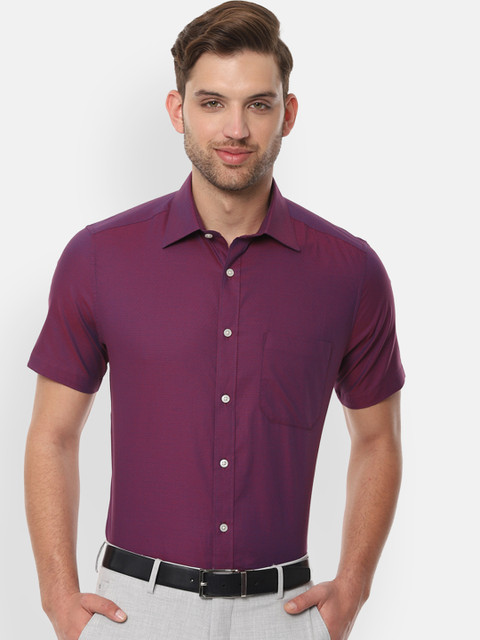 

Louis Philippe Men Purple Classic Regular Fit Self Design Formal Shirt