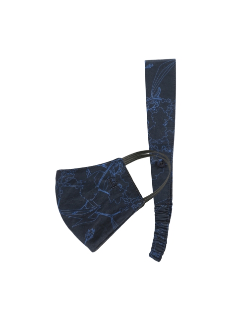 

Bene Kleed Girls 3 Ply Reusable Face Mask With Hairband, Navy blue