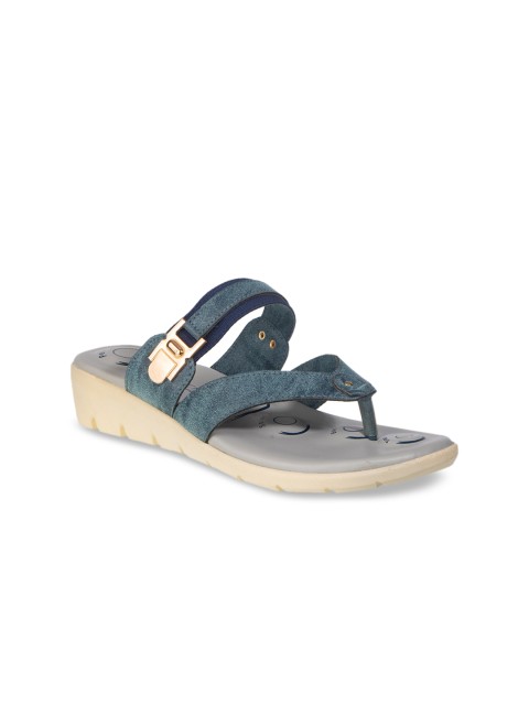 

Khadims Women Blue Solid Sandals