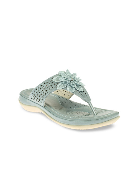 

Khadims Women Grey Embellished Open Toe Flats