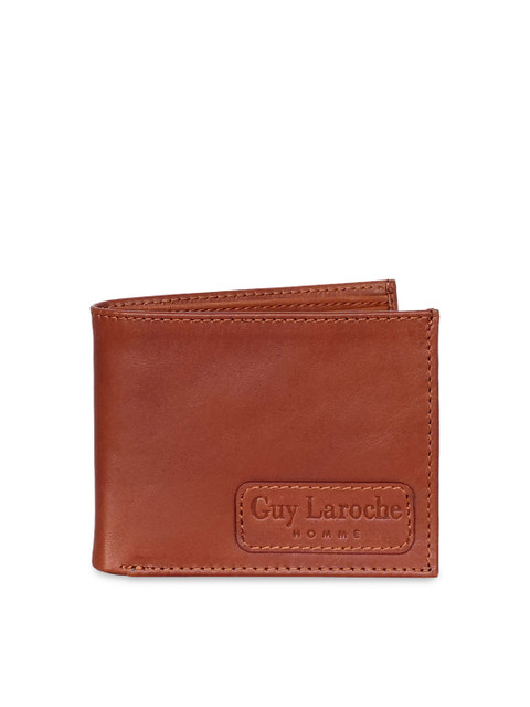 

Justanned Men Tan-Brown Solid Two Fold Wallet