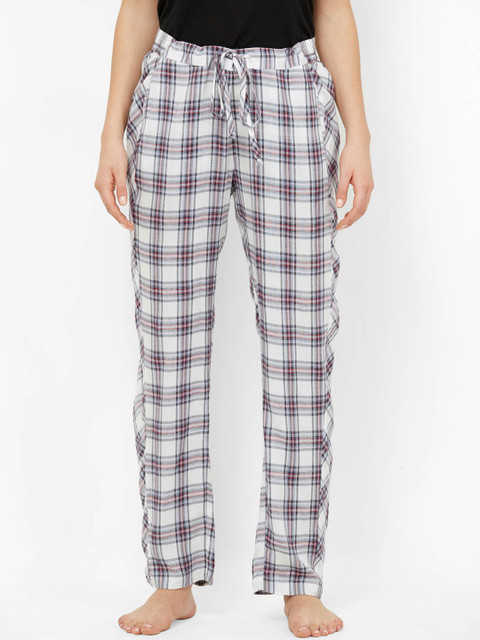 

Mystere Paris Women White & Black Checked Lounge Pants