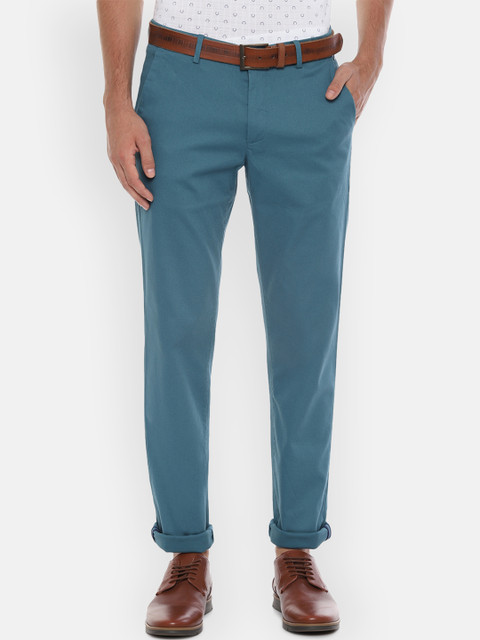 

Louis Philippe Sport Men Green Slim Fit Self Design Regular Trousers