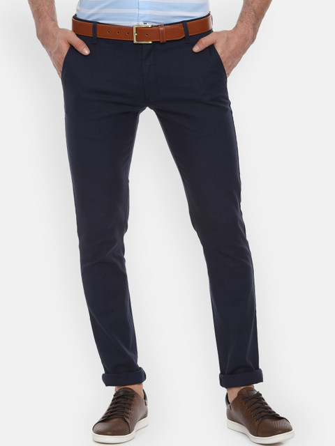 

Louis Philippe Sport Men Navy Blue Slim Fit Self Design Regular Trousers