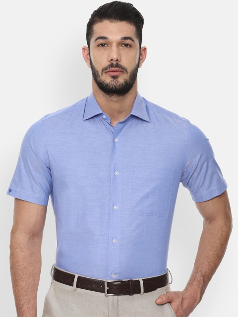 

Louis Philippe Men Blue Classic Regular Fit Solid Formal Shirt
