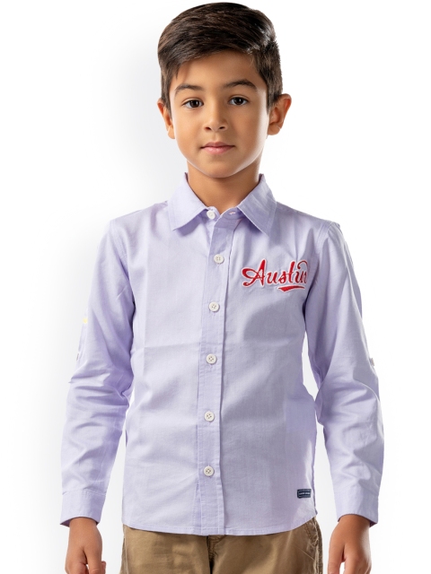 

Cherry Crumble Boys Mauve Regular Fit Solid Casual Shirt