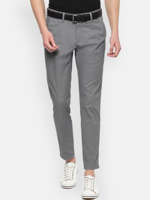 

Louis Philippe Sport Men Grey Slim Fit Self Design Regular Trousers