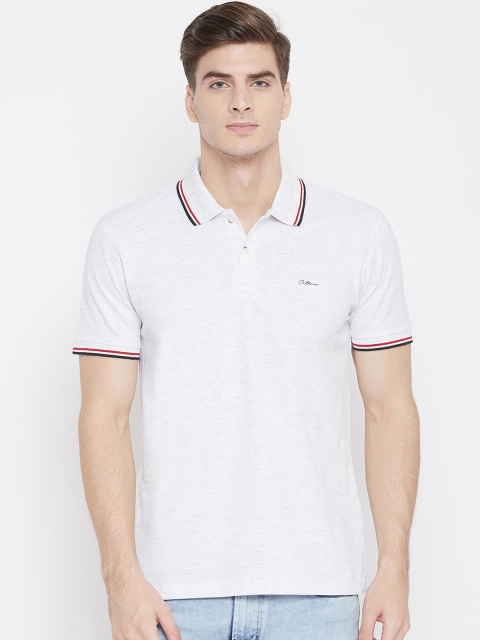 

Octave Men White Solid Polo Collar T-shirt