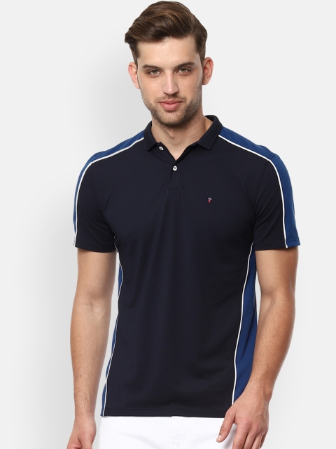

Louis Philippe Sport Men Blue Colourblocked Slim Fit Polo Collar T-shirt