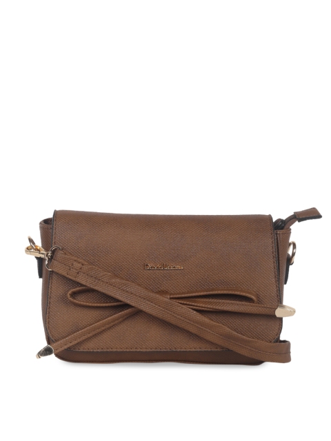 

David Jones Brown Textured Sling Bag