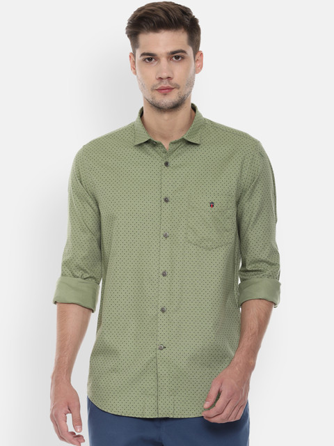 

Louis Philippe Sport Men Green Slim Fit Printed Casual Shirt