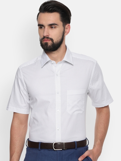

Louis Philippe Men White Classic Regular Fit Printed Formal Shirt