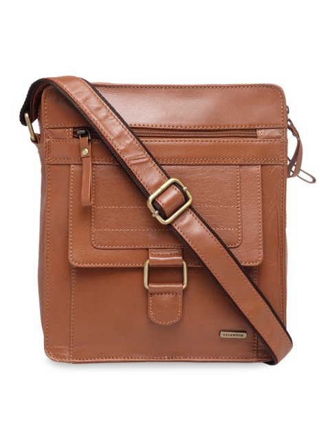 

Teakwood Leathers Unisex Tan Brown Solid Messenger Bag
