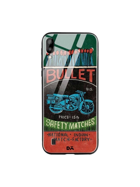 

DailyObjects Black & Orange Bullet Matchbox Samsung Galaxy M10 Glass Mobile Case