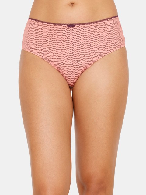 

Zivame Women Pink Printed Hipster Briefs ZI2456FASHCORNG