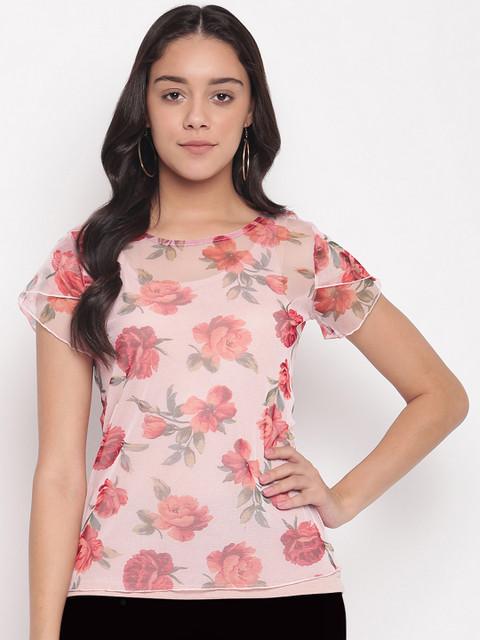 

Miss Grace Women Pink Floral Printed Top