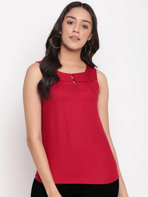 

Miss Grace Women Red Self Design Top
