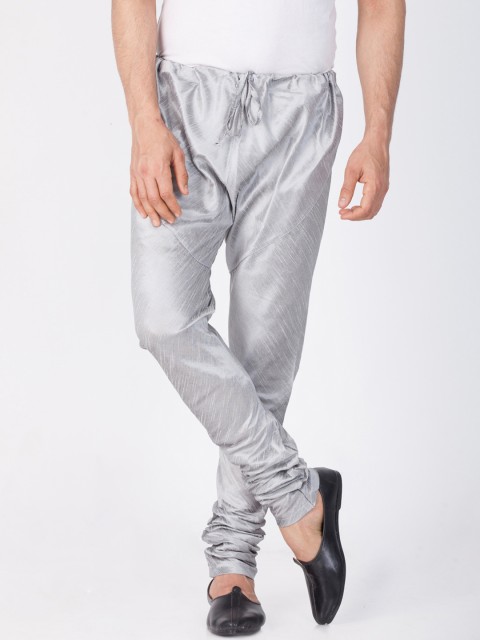 

VASTRAMAY Men Grey Solid Churidar Pyjamas