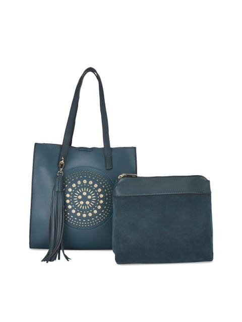 

Global Desi Pack of 2 Green Solid Handbags