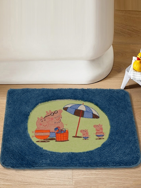 

Saral Home Blue & Green Peppa Pig Printed Soft Microfiber Anti Slip Bathmat