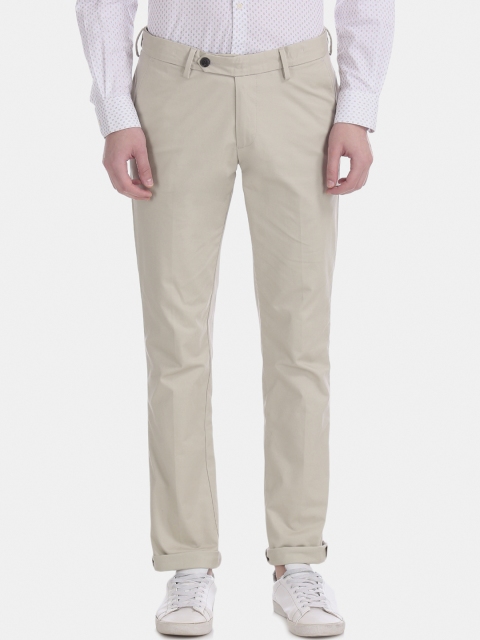 

AD By Arvind Men Beige Regular Fit Solid Chinos