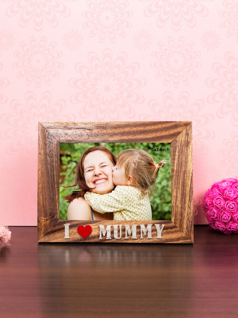 

Golden Peacock Brown I Love Mummy Wooden Table-Top Photo Frame
