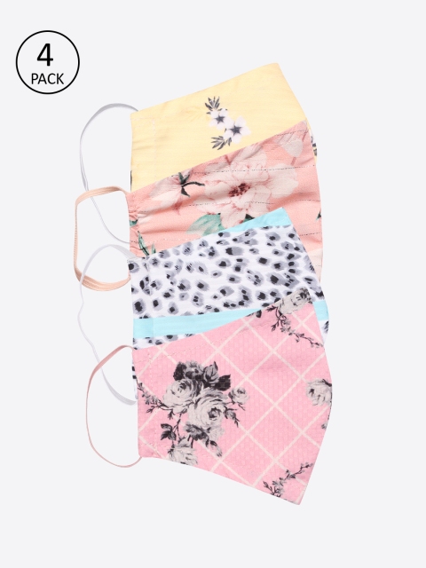 

CUTECUMBER Girls 4 Pcs Assorted 2 Ply Reusable Cloth Masks