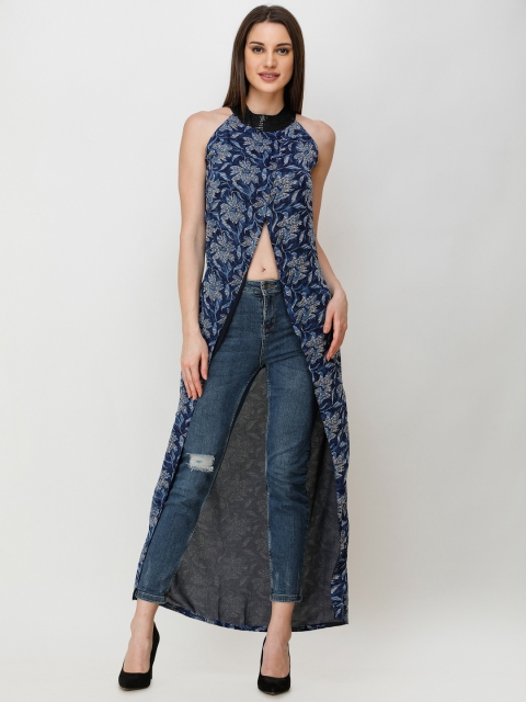 

Cation Navy Blue Printed Tunic