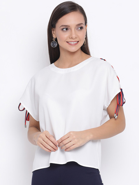 

ALL WAYS YOU Women White Solid Boxy Top