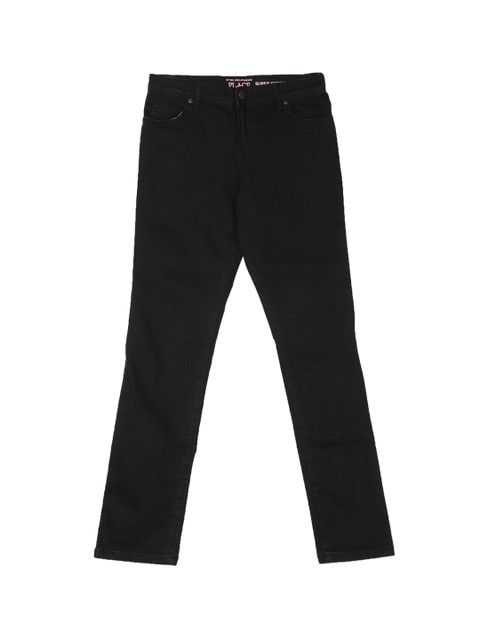 

The Childrens Place Girls Black Super Skinny Fit Mid-Rise Clean Look Stretchable Jeans