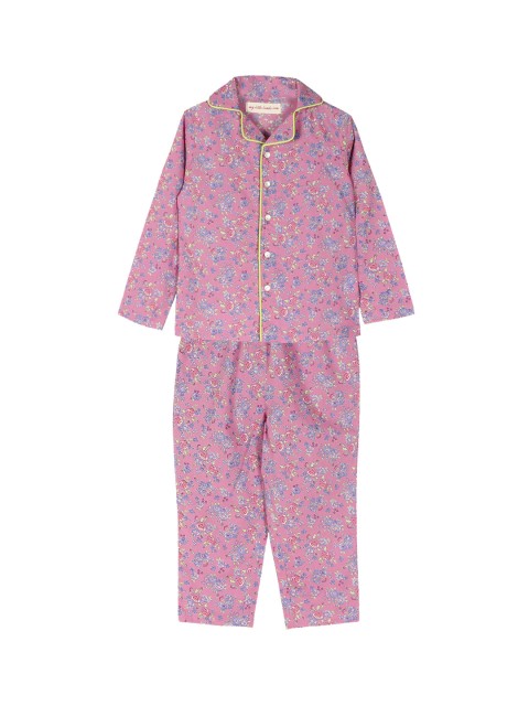 

My Little Lambs Girls Pink & Blue Printed Night suit