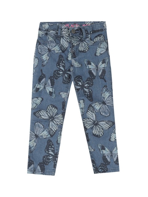 

The Childrens Place Girls Blue Regular Fit Printed Regular Trousers