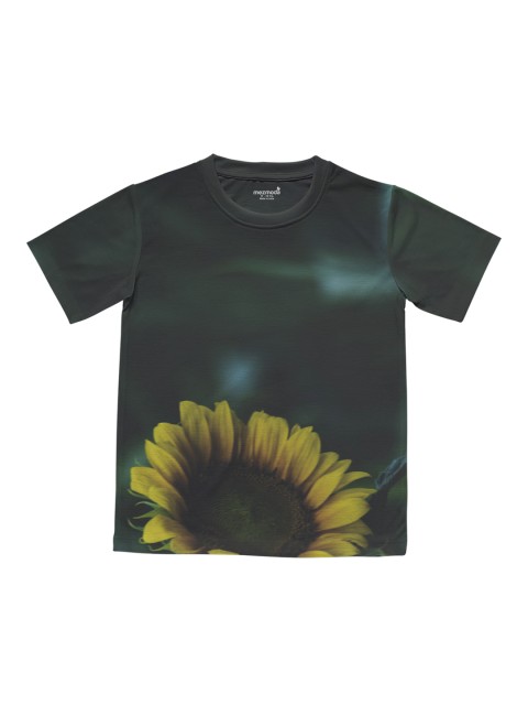 

mezmoda Girls Green Printed Round Neck T-shirt