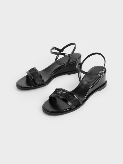 

CHARLES & KEITH Women Black Solid Wedges