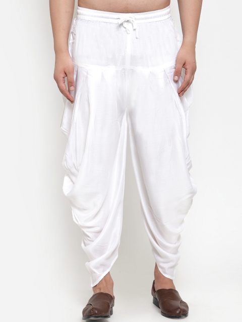 

Jompers Men White Solid Dhoti Pants