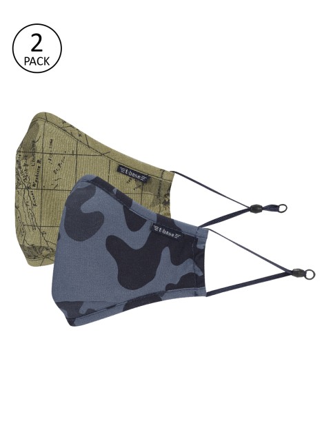 

t-base Unisex Pack of 2 6-Ply Outdoor Reusable Protective Masks, Olive