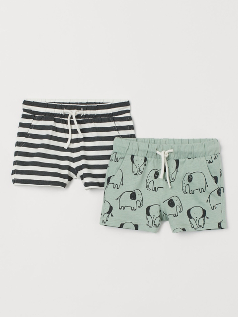 

H&M Infant Boys 2-Pack Cotton Shorts, Green