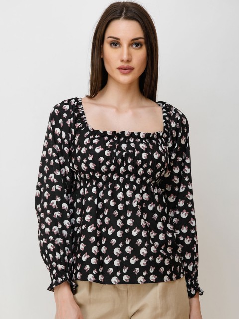 

Cation Women Black & Grey Printed Top