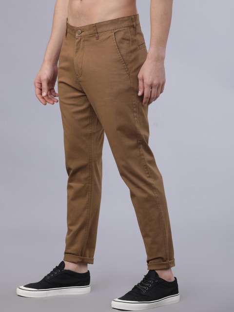 

Horsefly Men Khaki Tapered Fit Solid Chinos