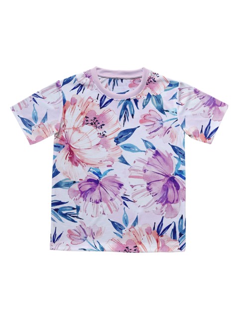

mezmoda Girls Purple & Blue Printed Round Neck T-shirt