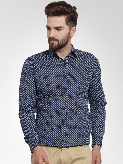 

JAINISH Men Navy Blue Classic Regular Fit Printed Formal Shirt