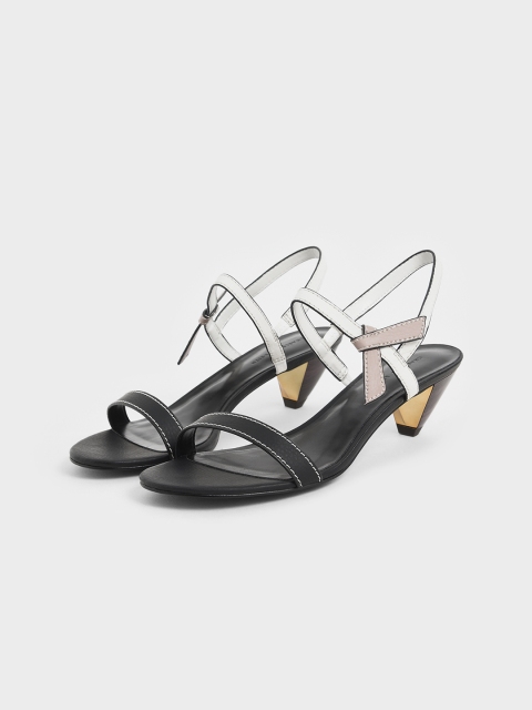 

CHARLES & KEITH Women Black & White Colourblocked Kitten Heels
