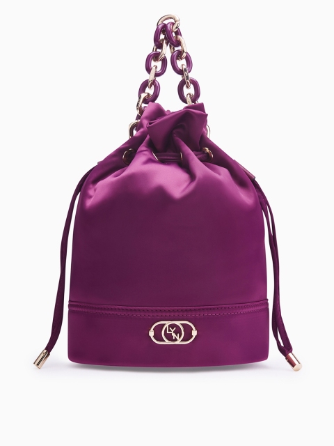 LYN Women Purple Solid Bucket Bag