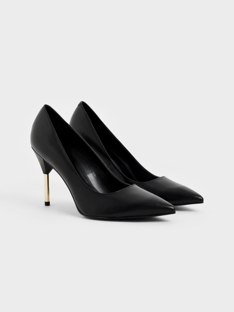 

CHARLES & KEITH Women Black Solid Slim Heels