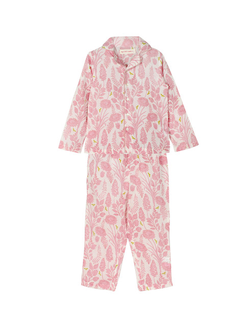 

My Little Lambs Girls White & Pink Printed Night suit