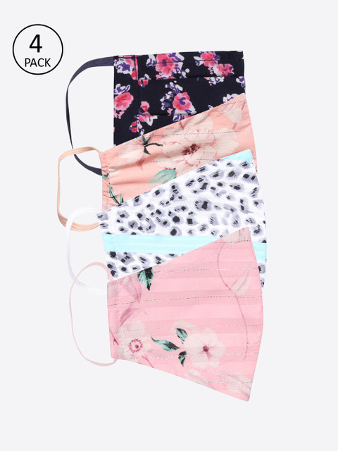 

CUTECUMBER Girls 4 Pcs Assorted 2-Ply Anti-Pollution Reusable Cloth Masks